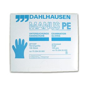 100 St&uuml;ck Einmal-PE-Handschuhe Herren in Spenderbox