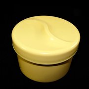 Prothesenbeh&auml;lter Zahnspangendose mit Siebeinsatz und Deckel gelb