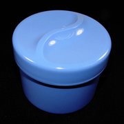 Prothesenbeh&auml;lter Zahnspangendose mit Siebeinsatz und Deckel blau