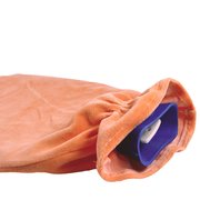 Dr. Junghans Gummi-W&auml;rmflasche Halblamelle 2,0 Liter mit Bezug orange