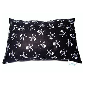 Kuschelkissen Dekokissen f&uuml;r Kinder 20 x 30cm Seer&auml;uber mit Totenkopf-Motiv