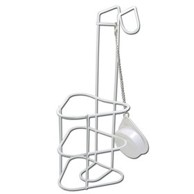 Urinflaschenhalter Metall - Betthalter f&uuml;r eckige Urinflaschen mit Deckel und Kette