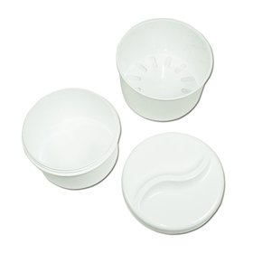 Prothesenbeh&auml;lter Zahnspangendose mit Siebeinsatz und Deckel weiss