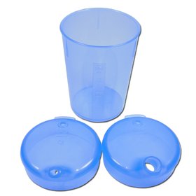 Trinkbecher Schnabelbecher ohne Griff 2 Deckel (4/12) blau transparent