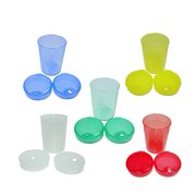 5 x Trinkbecher Schnabelbecher ohne Griff + 10 Deckel (5...