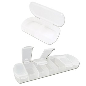 Set: 1 x Pillendose "Duo" milchig tansparent + 1 x Pillendose "Seven Days" milchig transparent