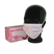 50 St&uuml;ck Medizinische Gesichtsmaske rosa 3-lagig...