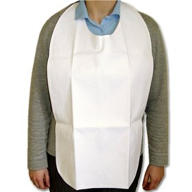 5 x L&auml;tzchen Essl&auml;tzchen ca. 54 x 40 cm gross f&uuml;r Erwachsene Folie/Frottee wei&szlig; ohne Kr&uuml;melfach