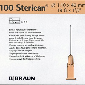 100 St&uuml;ck Einweg-Kan&uuml;le B. BRAUN Sterican 19G elfenbein 1,10 x 40 mm (19G x 1 1/2")