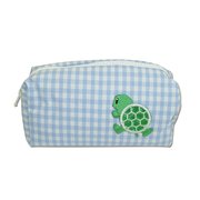 Waschtasche Kulturbeutel weiss-blau-kariert Motiv...