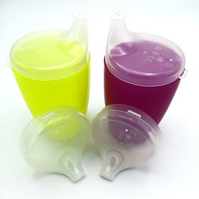 Einnehmebecher Schnabelbecher ohne Griff 2 Deckel (4/12 mm)