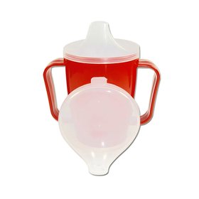 Schnabelbecher Schnabeltasse rot 2 Griffe 2 Deckel (4/12 mm)