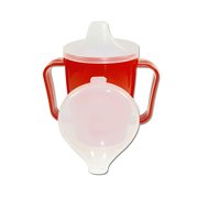 Schnabelbecher Schnabeltasse rot 2 Griffe 2 Deckel (4/12 mm)